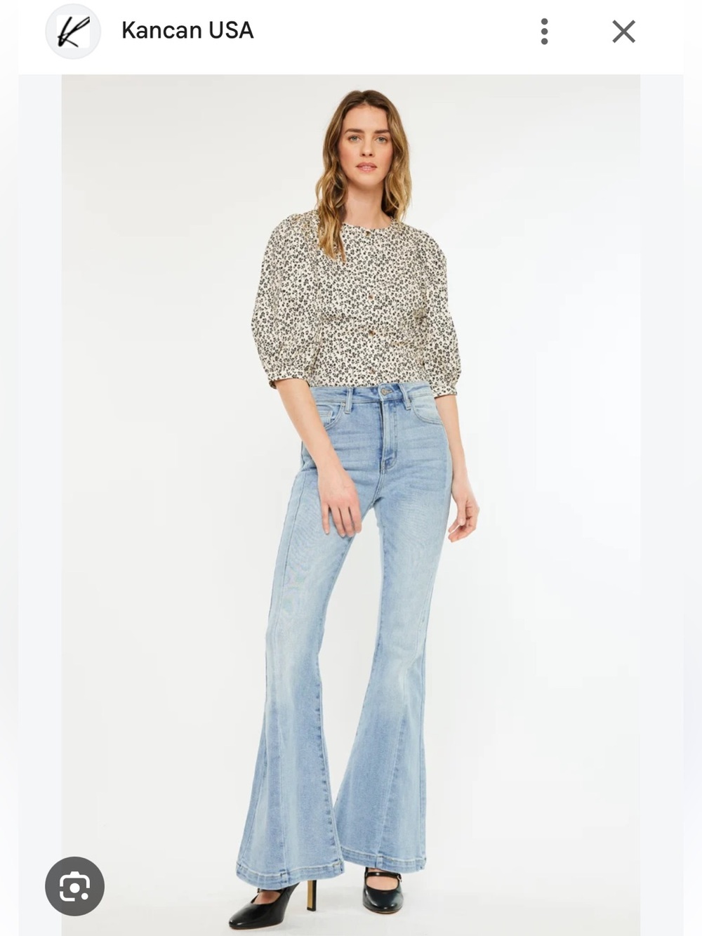 KanCan Amayah High Rise Super Flare sz 5 / 26 Light Wash Bell Bottoms